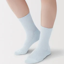 Outlet Muji Calcetines con puño cómodo y rayas para mujer