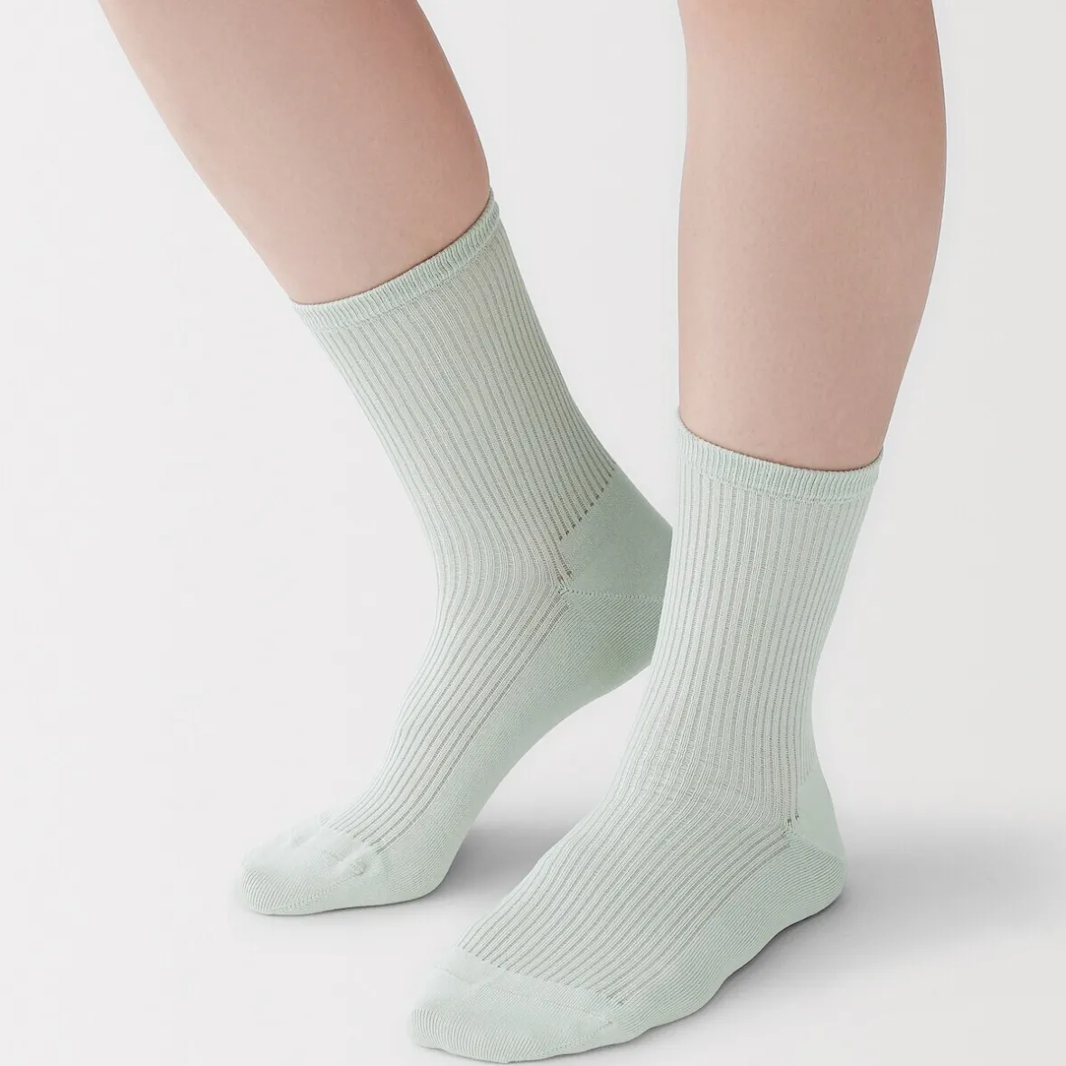 Outlet Muji Calcetines con puño cómodo y rayas para mujer