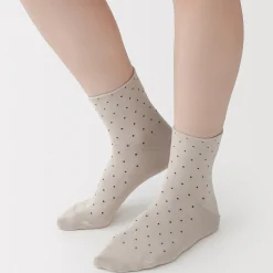 Best Muji Calcetines cortos de puntos con dobladillos cómodos para mujer