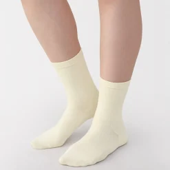 Hot Muji Calcetines de 3 capas con puño holgado y talón en ángulo recto para mujer