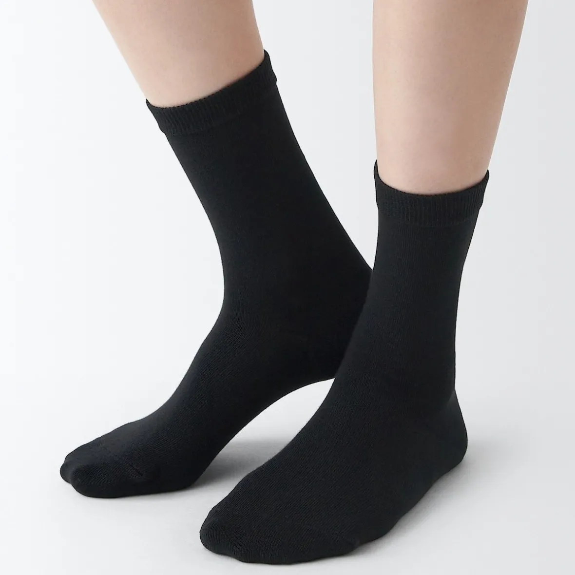 Hot Muji Calcetines de 3 capas con puño holgado y talón en ángulo recto para mujer
