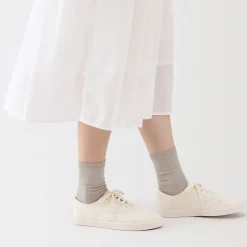 Hot Muji Calcetines de 3 capas con puño holgado y talón en ángulo recto para mujer