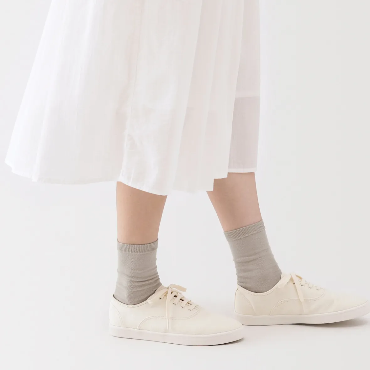 Hot Muji Calcetines de 3 capas con puño holgado y talón en ángulo recto para mujer