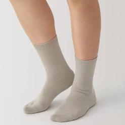 Hot Muji Calcetines de 3 capas con puño holgado y talón en ángulo recto para mujer