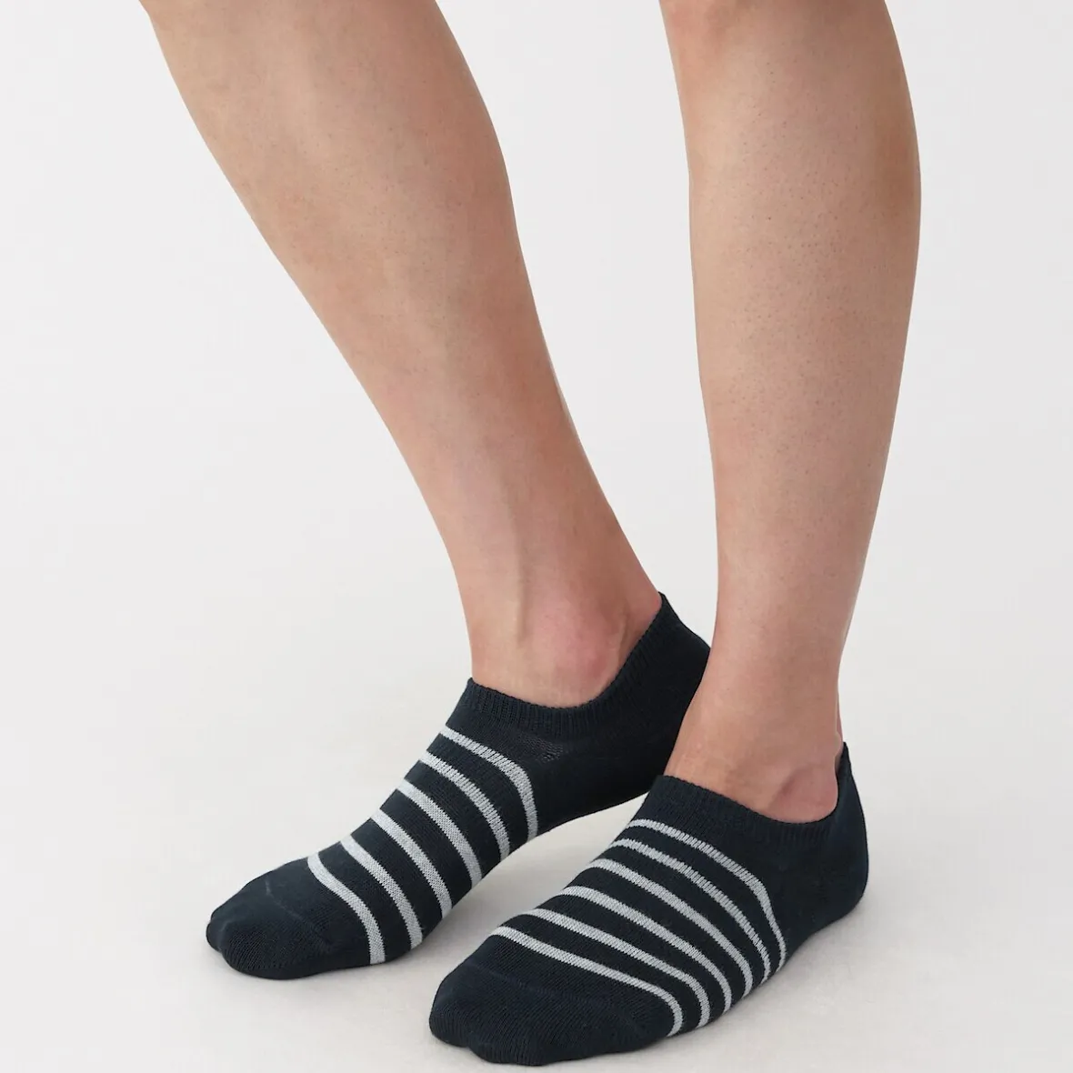 Sale Muji Calcetines invisibles para deportivas en ángulo recto para hombre ‐ Rayas