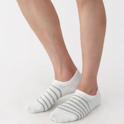 Sale Muji Calcetines invisibles para deportivas en ángulo recto para hombre ‐ Rayas