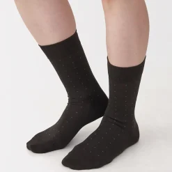 Online Muji Calcetines tobilleros Smart con puntos en ángulo recto para hombre Diseño Marrón