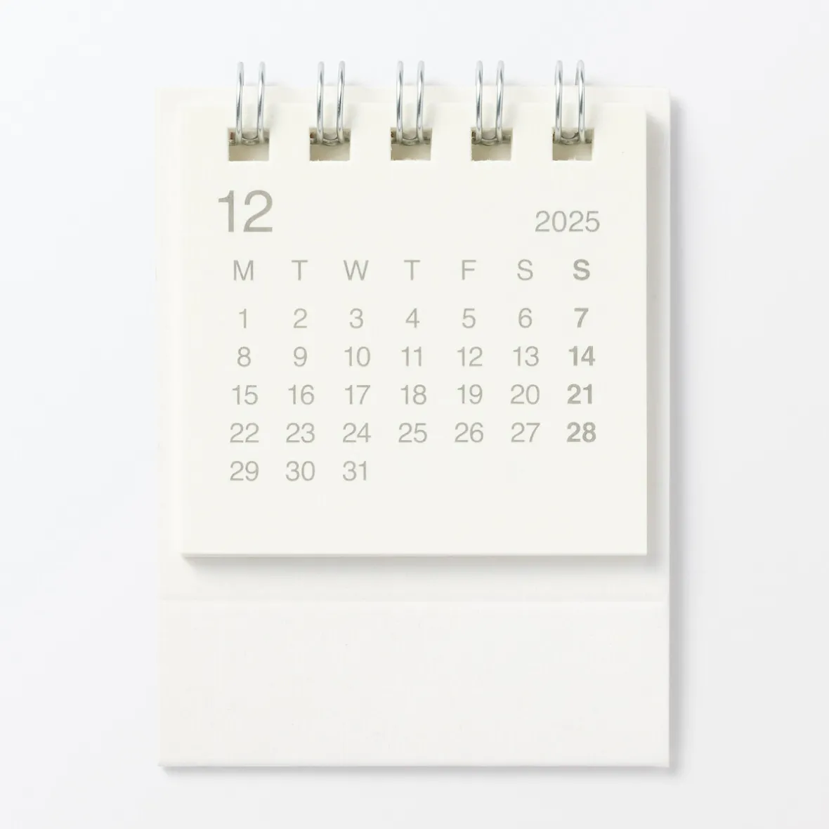 New Muji Calendario de sobremesa de papel bagazo de 2026 - Mini Blanco