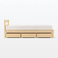 Outlet Muji Cama doble de madera de pino