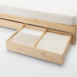 Outlet Muji Cama doble grande de madera de pino