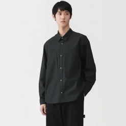Clearance Muji Camisa con bolsillo de algodón orgánico para hombre