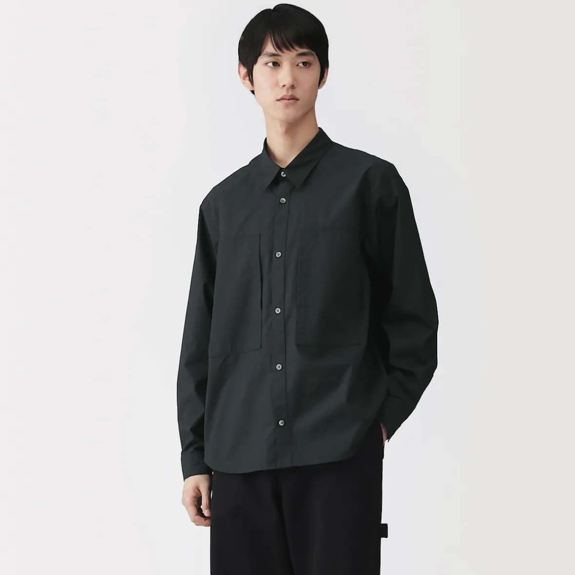 Clearance Muji Camisa con bolsillo de algodón orgánico para hombre