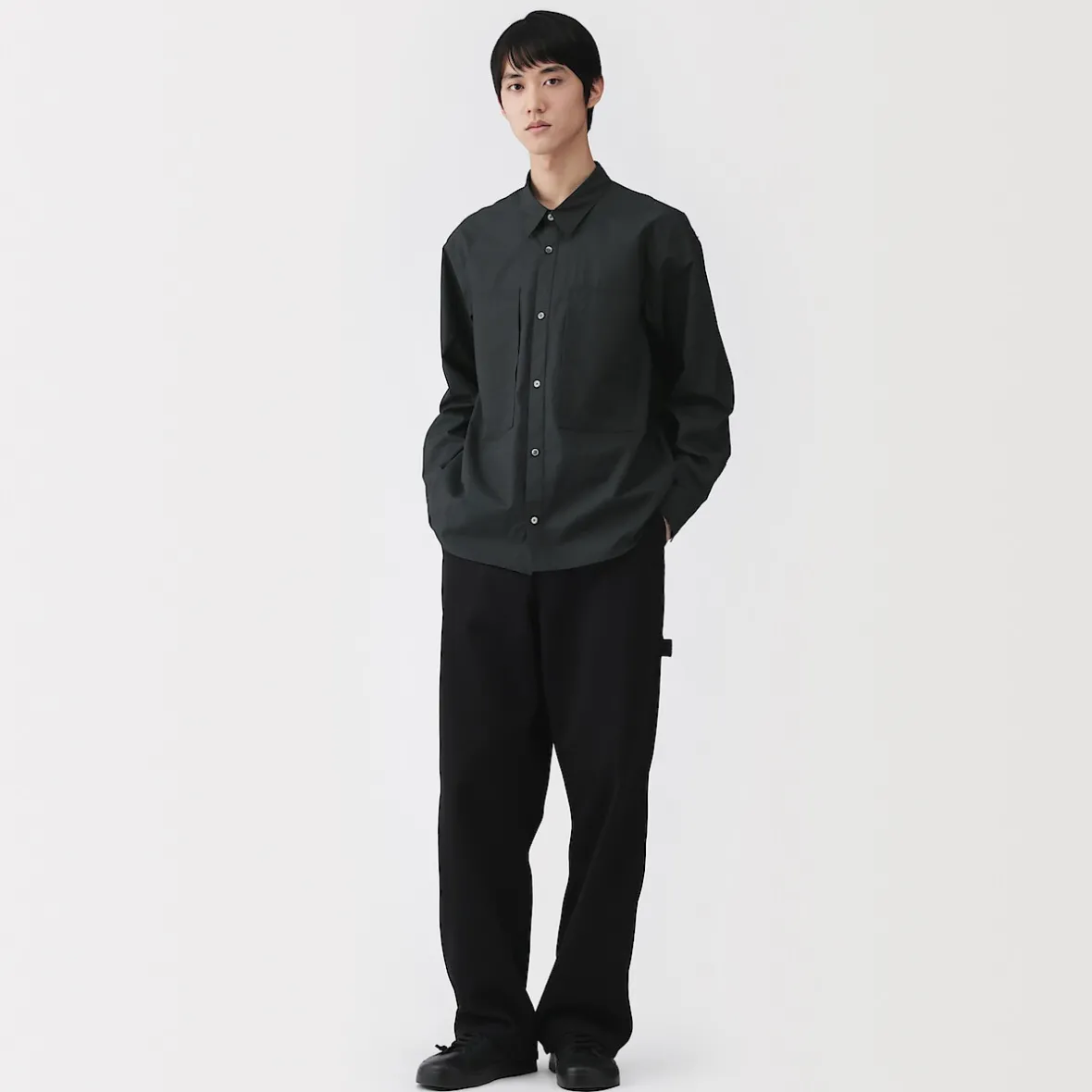 Clearance Muji Camisa con bolsillo de algodón orgánico para hombre