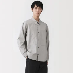Clearance Muji Camisa con bolsillo de algodón orgánico para hombre