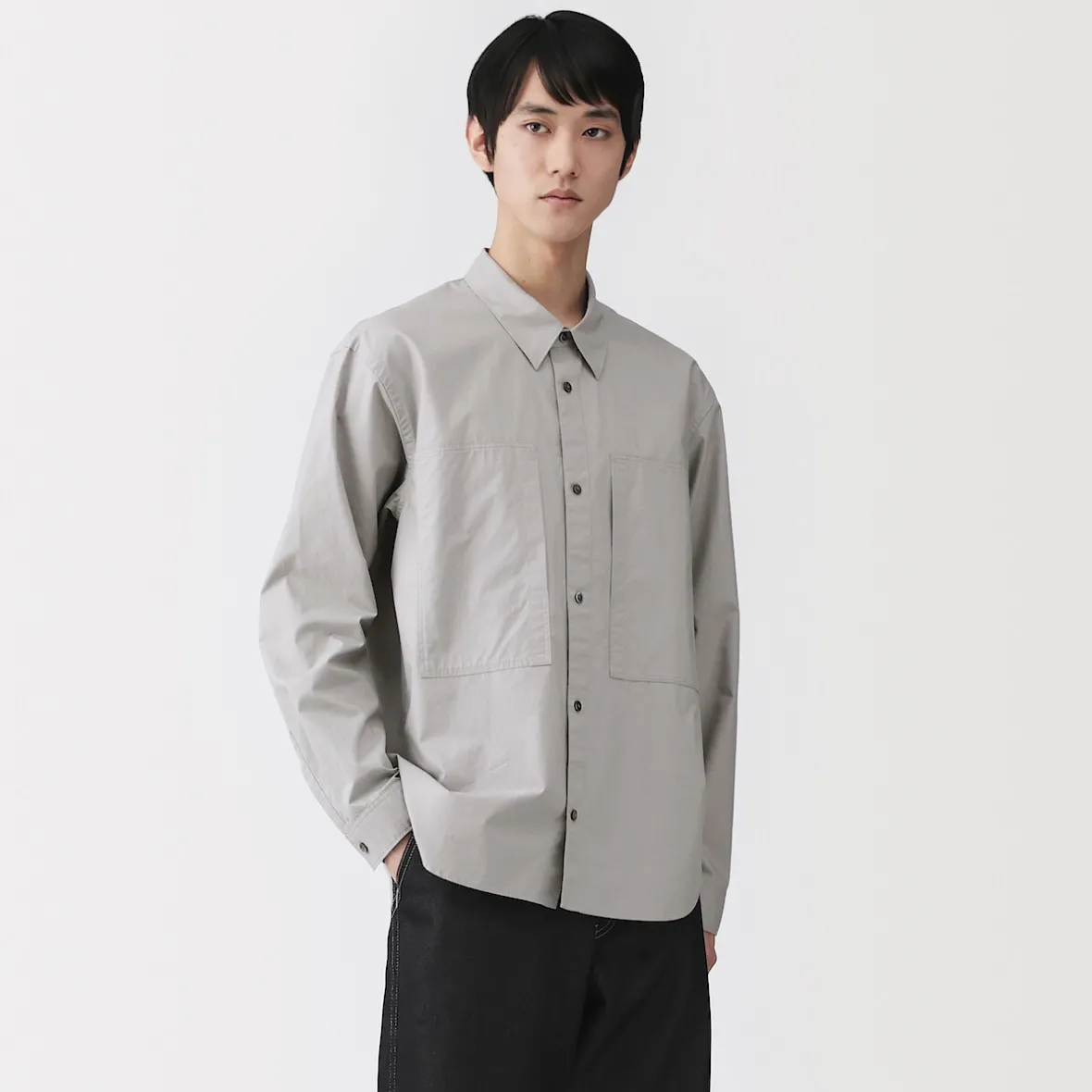 Clearance Muji Camisa con bolsillo de algodón orgánico para hombre