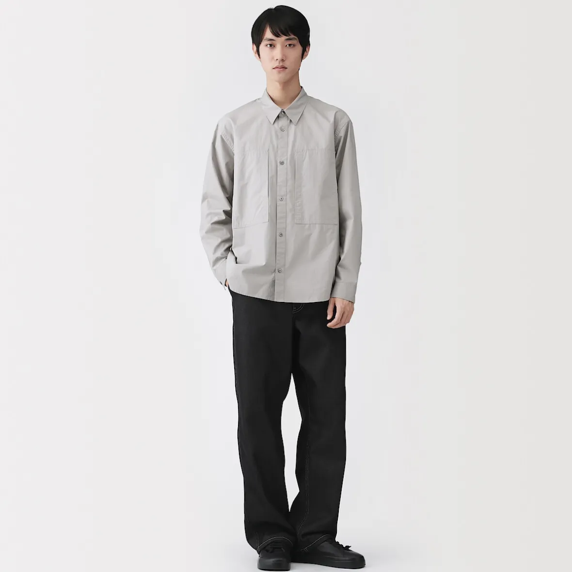 Clearance Muji Camisa con bolsillo de algodón orgánico para hombre