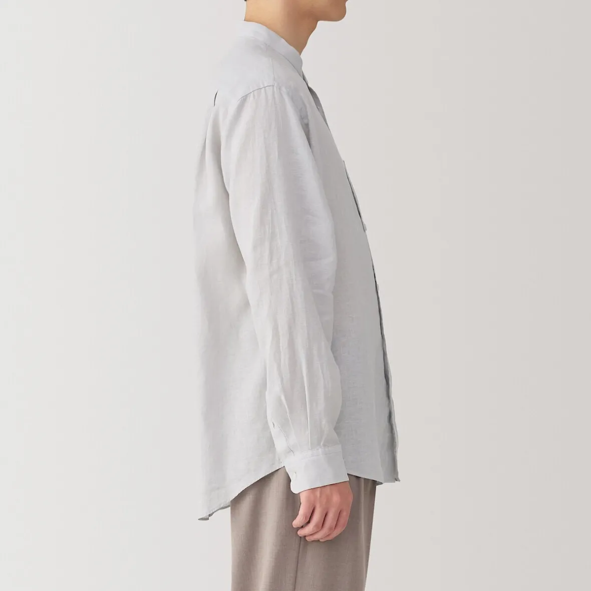 Discount Muji Camisa con cuello mao de lino lavado para hombre