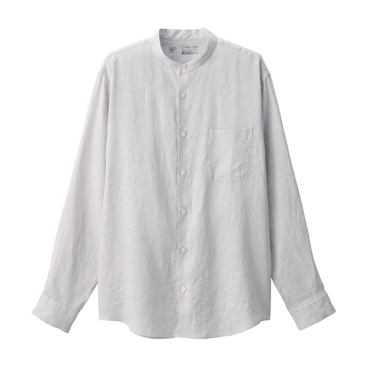 Discount Muji Camisa con cuello mao de lino lavado para hombre