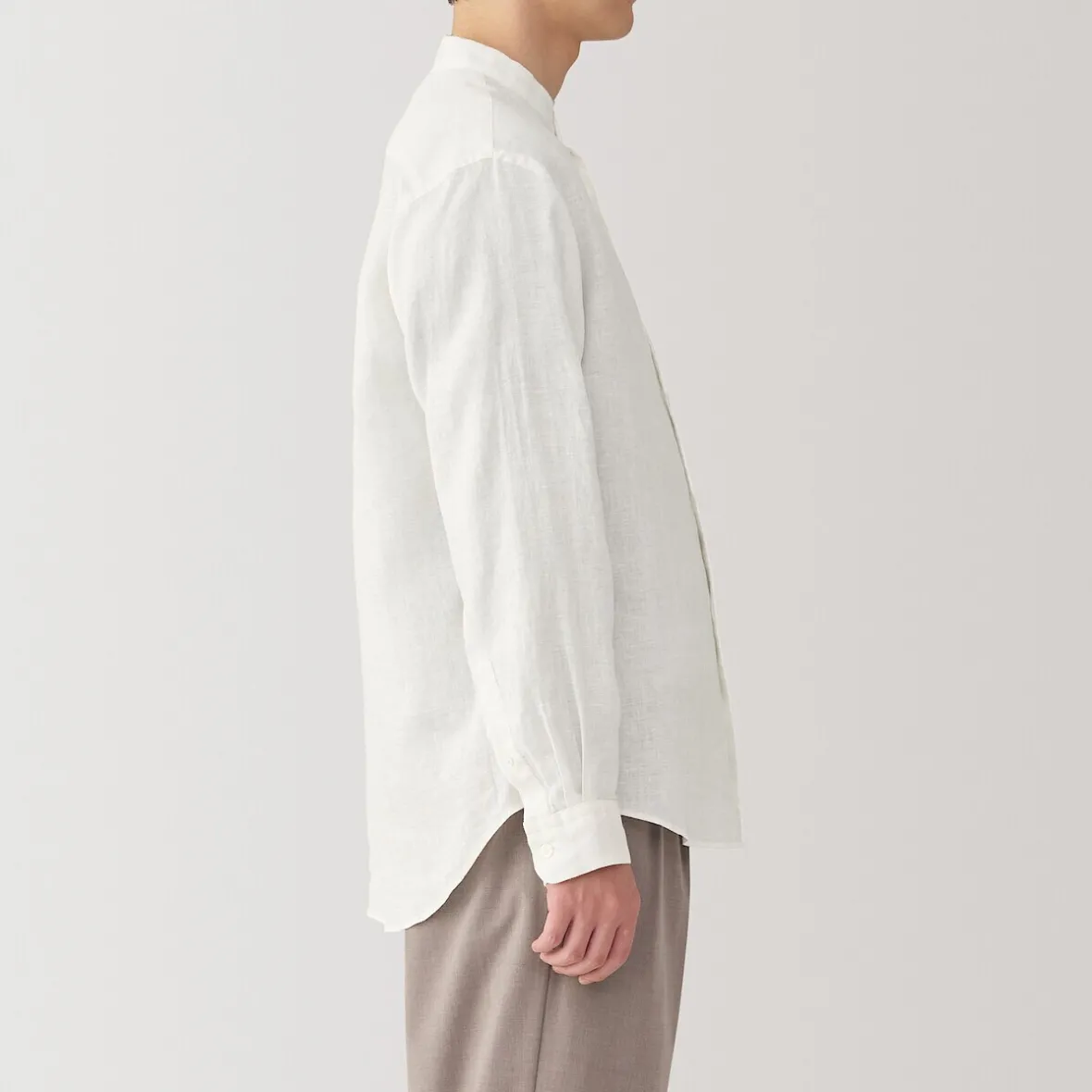 Discount Muji Camisa con cuello mao de lino lavado para hombre