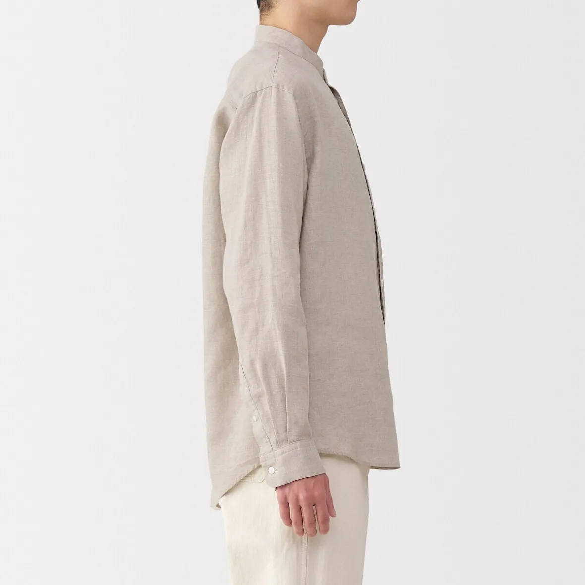 Discount Muji Camisa con cuello mao de lino lavado para hombre