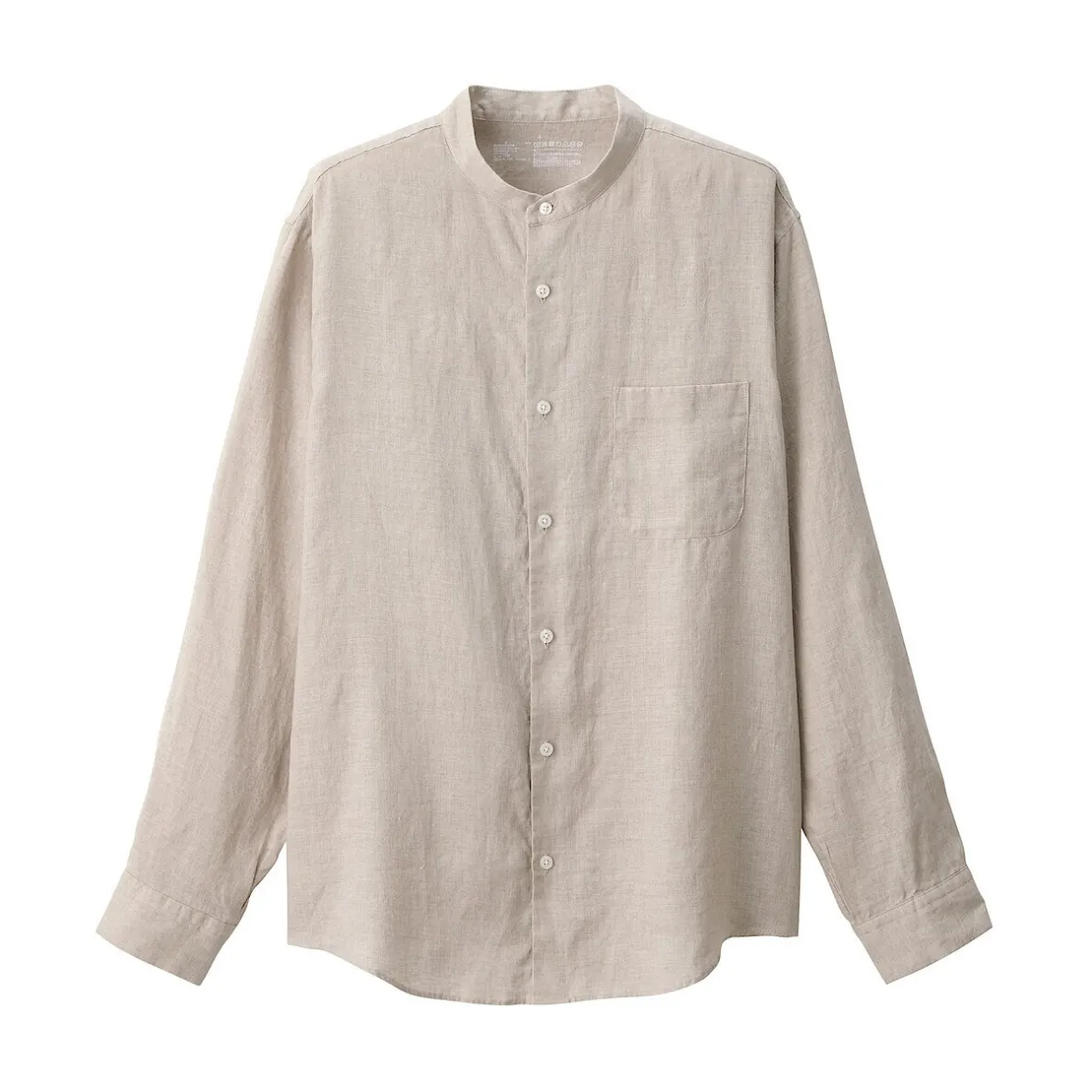 Discount Muji Camisa con cuello mao de lino lavado para hombre