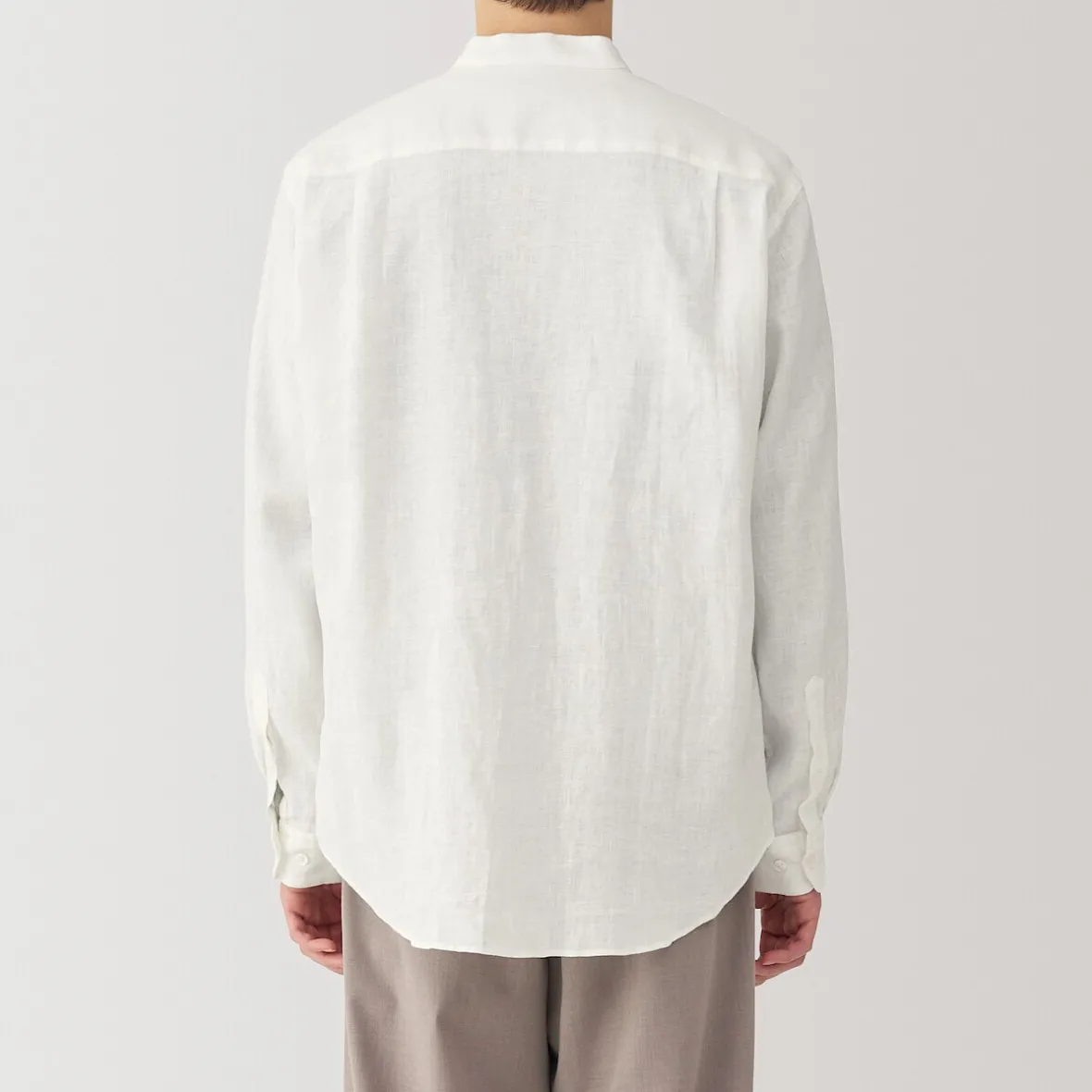 Discount Muji Camisa con cuello mao de lino lavado para hombre