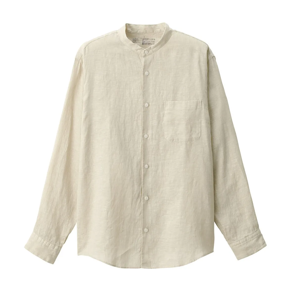 Discount Muji Camisa con cuello mao de lino lavado para hombre