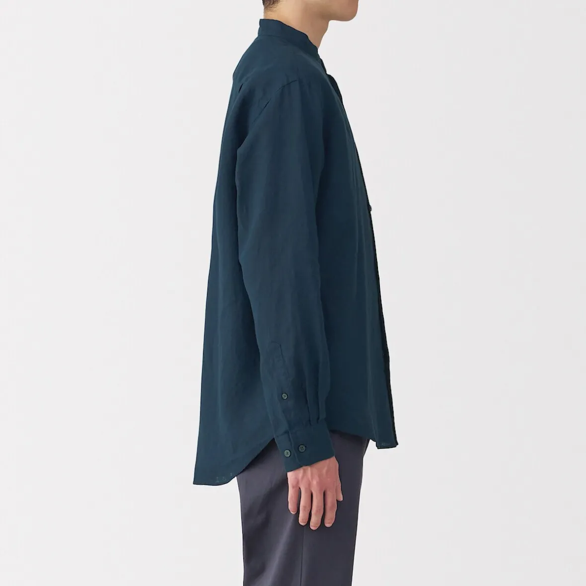 Discount Muji Camisa con cuello mao de lino lavado para hombre