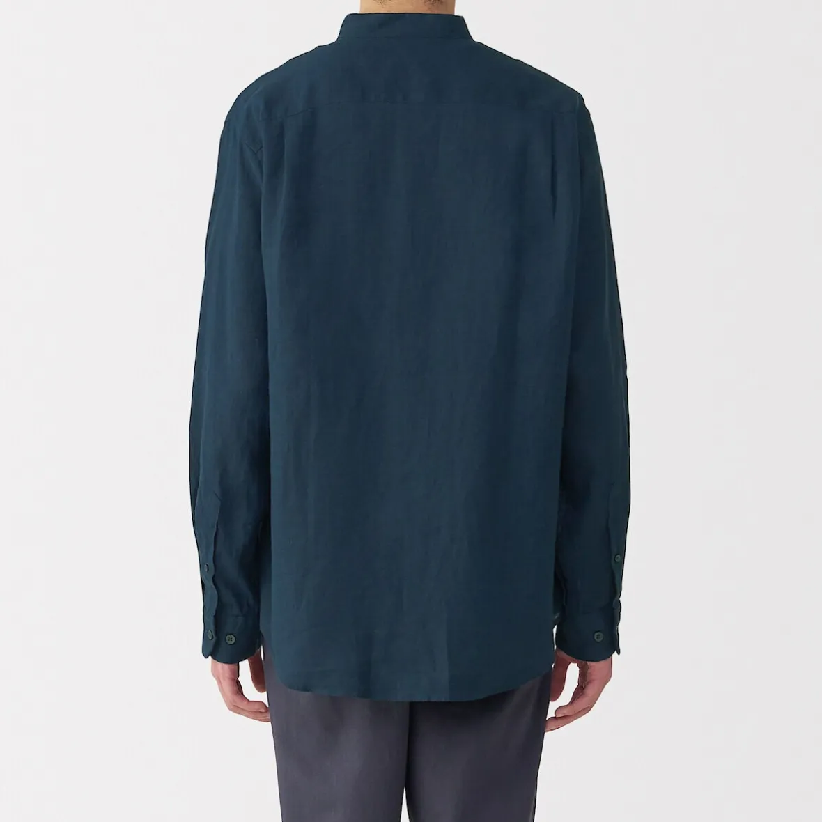 Discount Muji Camisa con cuello mao de lino lavado para hombre