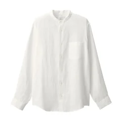 Discount Muji Camisa con cuello mao de lino lavado para hombre