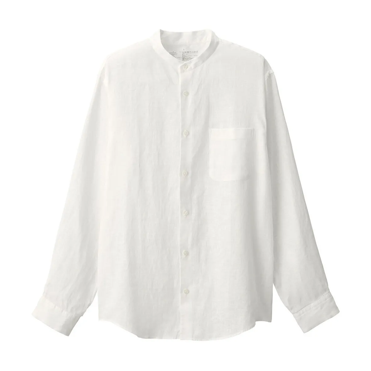 Discount Muji Camisa con cuello mao de lino lavado para hombre