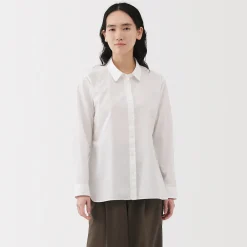 Discount Muji Camisa de algodón lavado fino para mujer