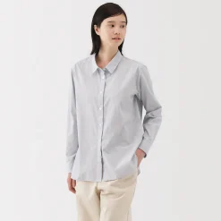 Discount Muji Camisa de algodón lavado fino para mujer