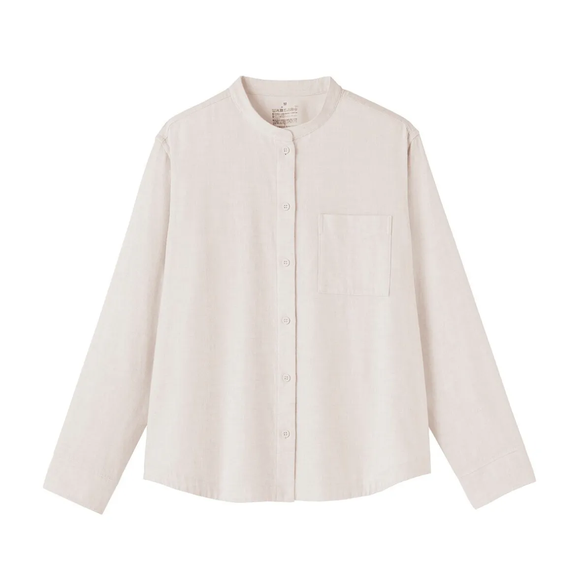 Online Muji Camisa de franela de doble cepillado con cuello alto para mujer