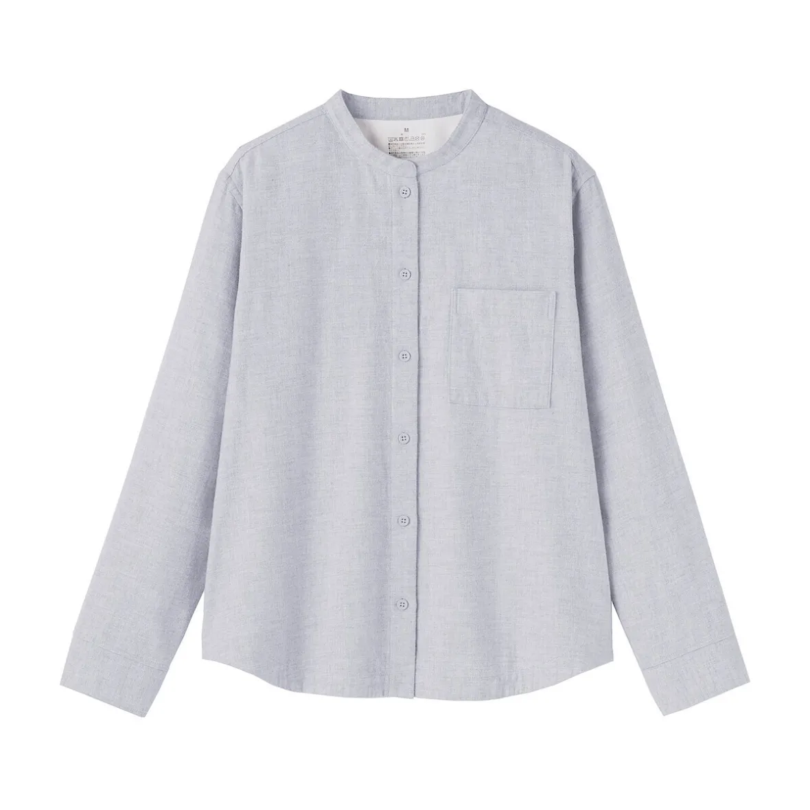 Online Muji Camisa de franela de doble cepillado con cuello alto para mujer