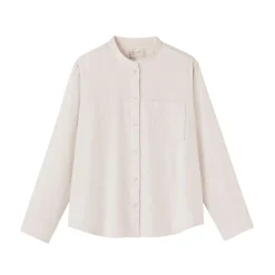 Online Muji Camisa de franela de doble cepillado con cuello alto para mujer