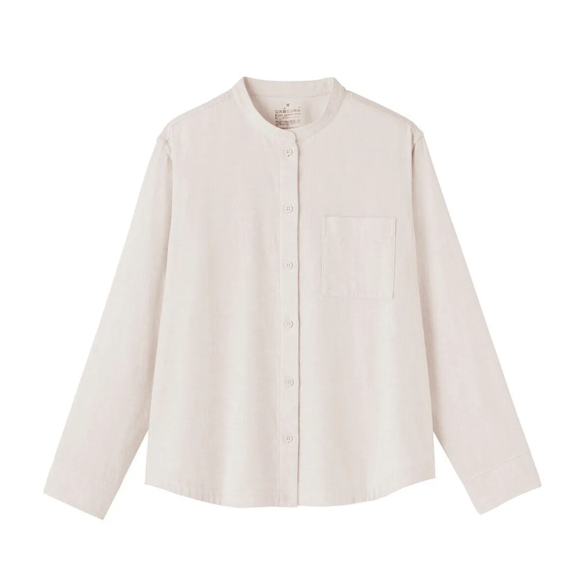 Online Muji Camisa de franela de doble cepillado con cuello alto para mujer