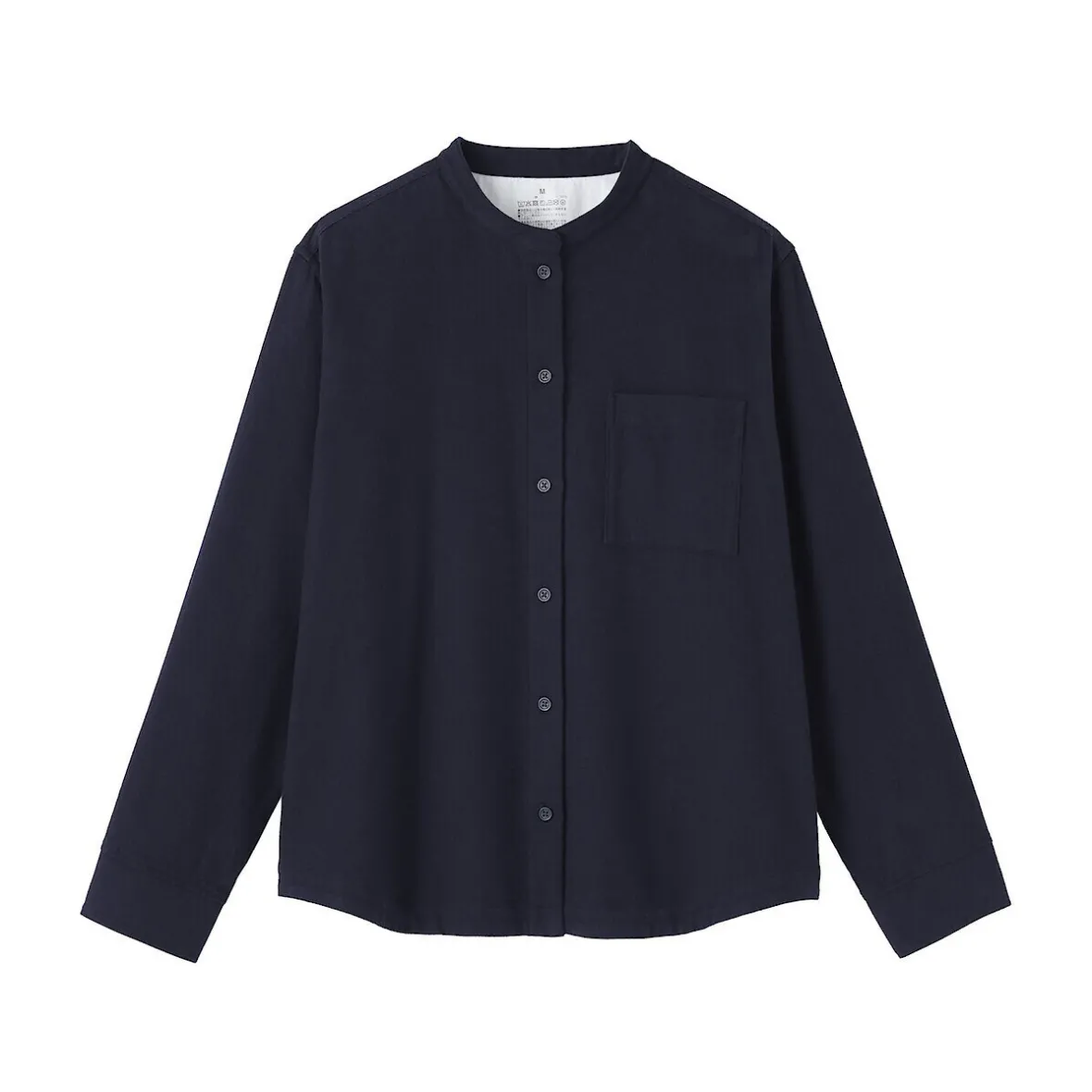 Online Muji Camisa de franela de doble cepillado con cuello alto para mujer