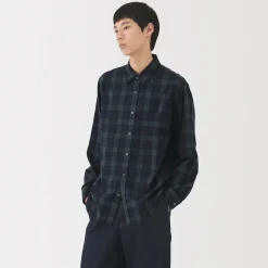 New Muji Camisa de franela para hombre