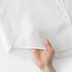 Sale Muji Camisa de lino lavado para mujer