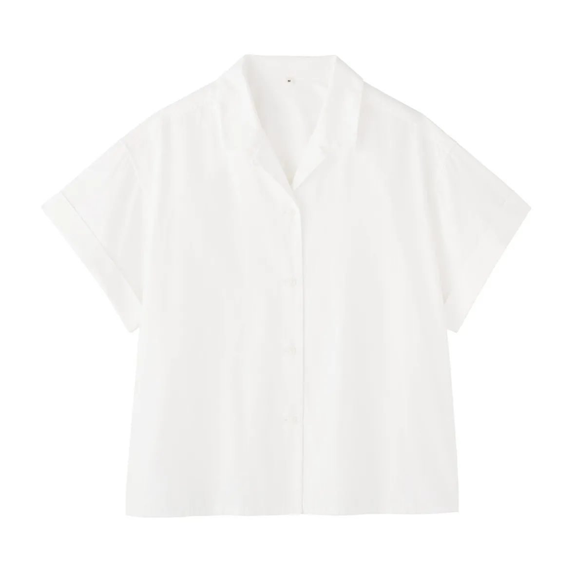 Hot Muji Camisa de manga corta de popelín de algodón orgánico para mujer