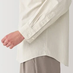 Outlet Muji Camisa de manga larga de algodón ancho lavado para hombre