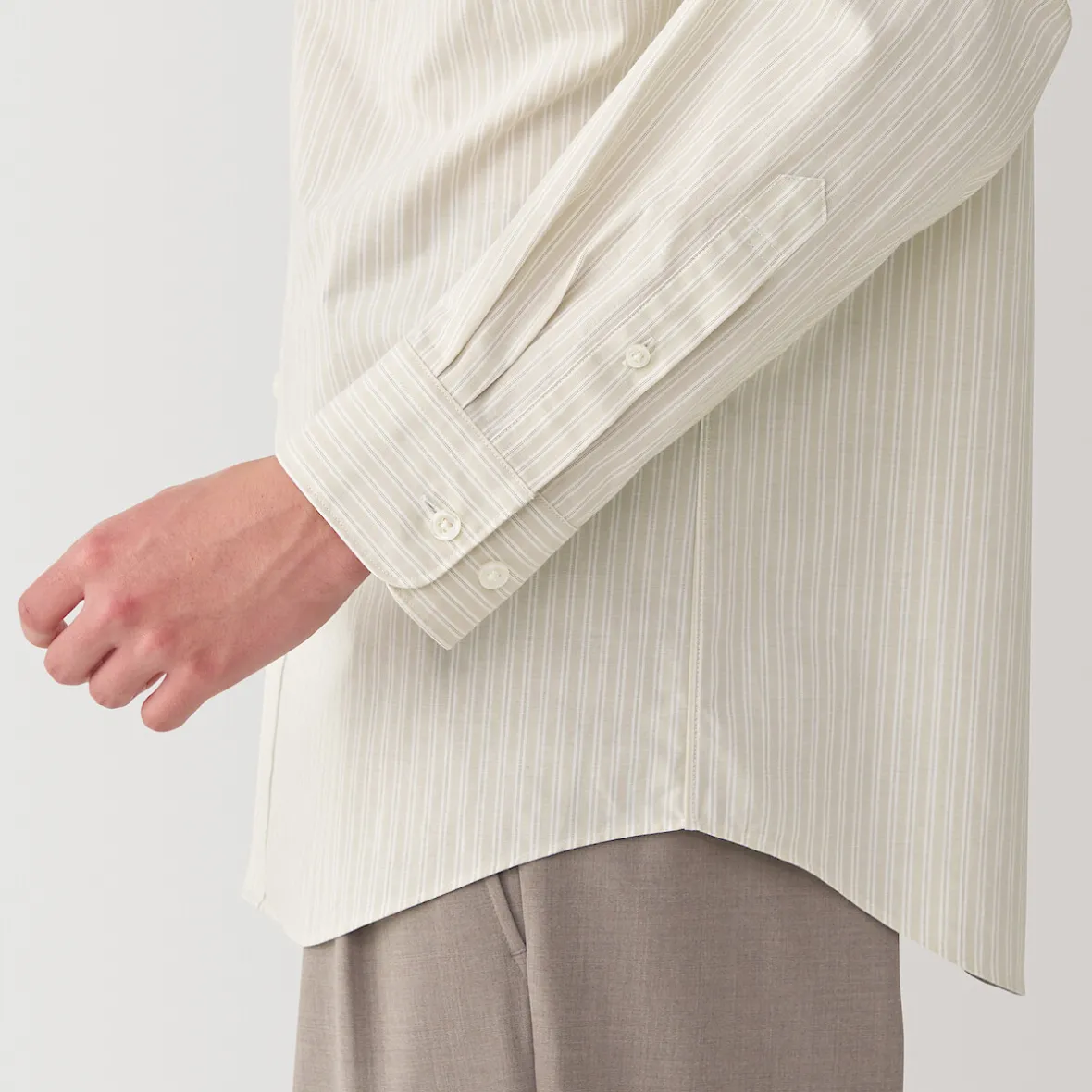 Outlet Muji Camisa de manga larga de algodón ancho lavado para hombre