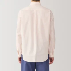Outlet Muji Camisa de manga larga de algodón ancho lavado para hombre