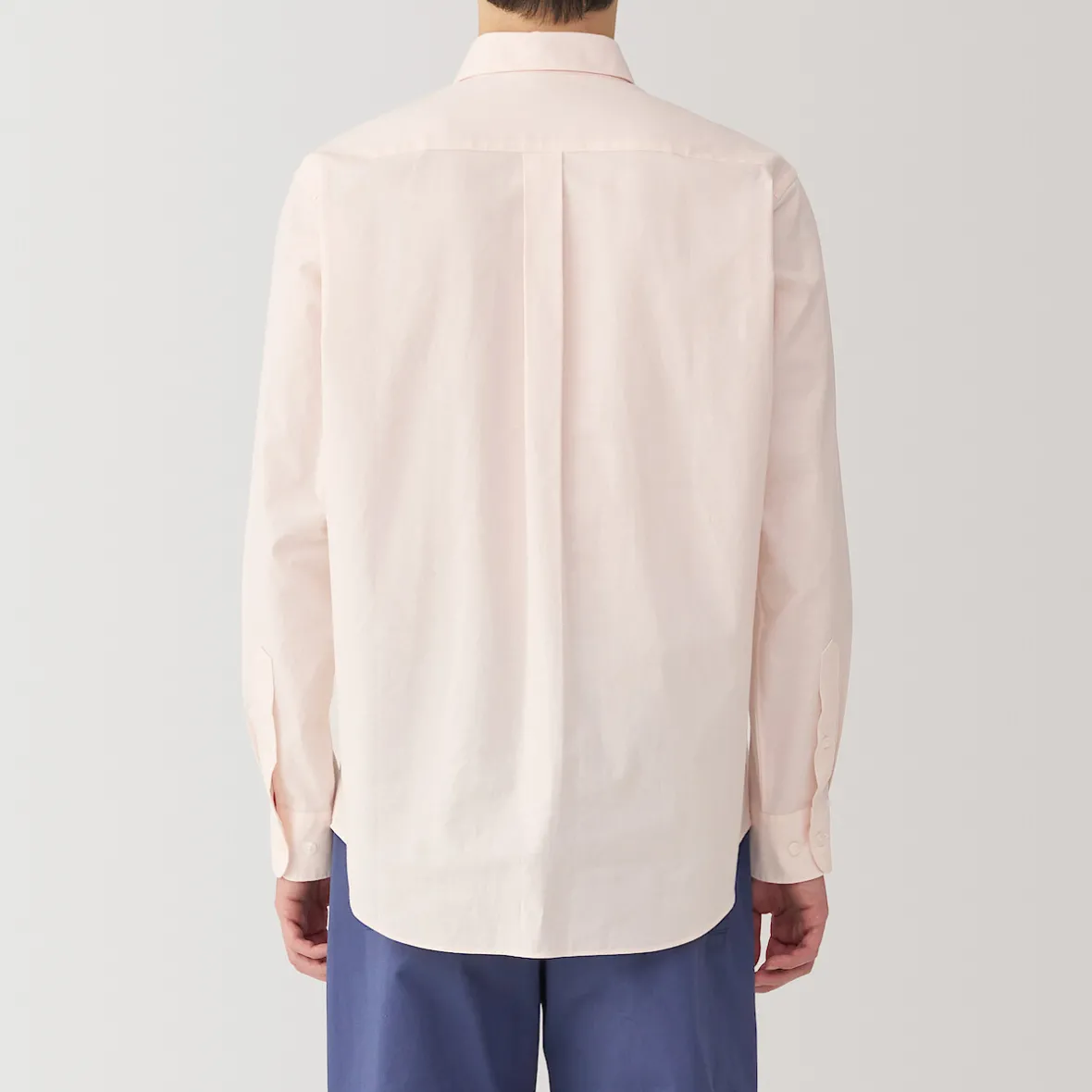 Outlet Muji Camisa de manga larga de algodón ancho lavado para hombre
