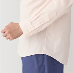 Outlet Muji Camisa de manga larga de algodón ancho lavado para hombre