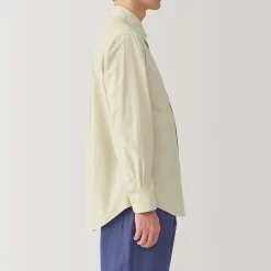 Outlet Muji Camisa de manga larga de algodón ancho lavado para hombre