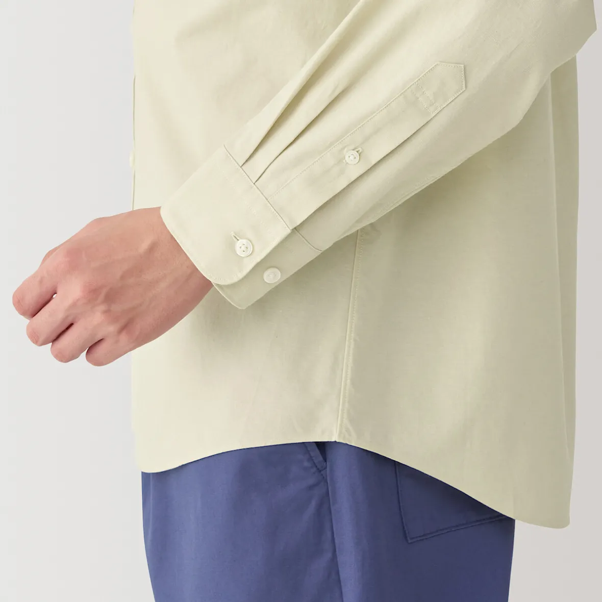 Outlet Muji Camisa de manga larga de algodón ancho lavado para hombre