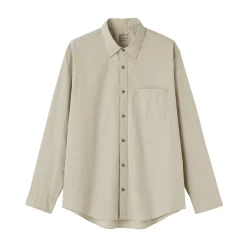 Outlet Muji Camisa de manga larga de algodón ancho lavado para hombre