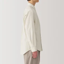Outlet Muji Camisa de manga larga de algodón ancho lavado para hombre